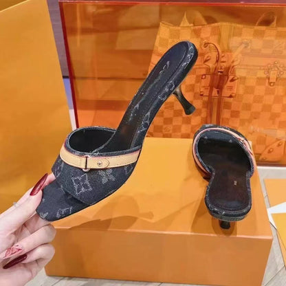 L-V Viral Kitten Heels (With Logo)